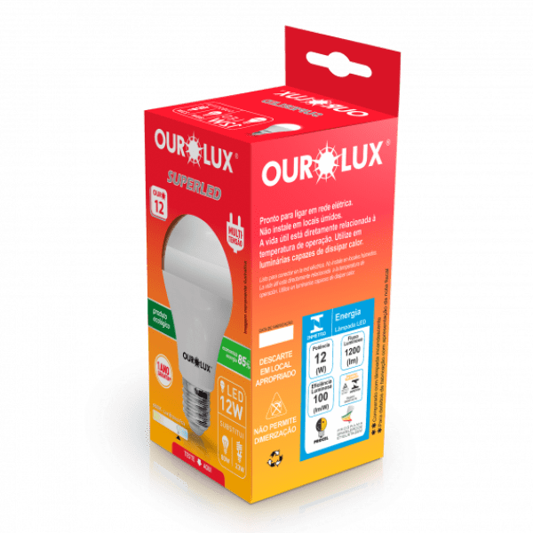 Lâmpada Superled 12W Bivolt 6500K - Ourolux - A-min