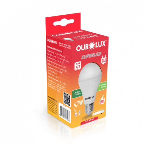 Lâmpada Superled 4,7W Bivolt 6500K - Ourolux - B-min