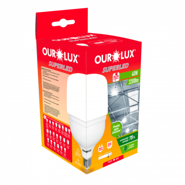 Lâmpada Superled Alta Potência T40W Bivolt 6500K 3200 Lumens - Ourolux-min